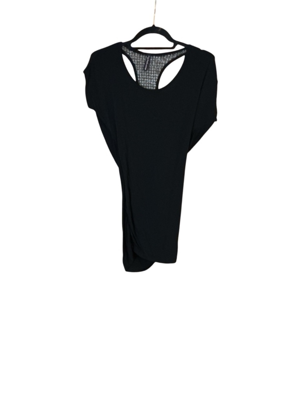 Black Racerback Mesh Back Tunic Top - Picture 3 of 5